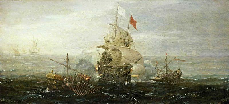 Aert Anthonisz A French Ship and Barbary Pirates
